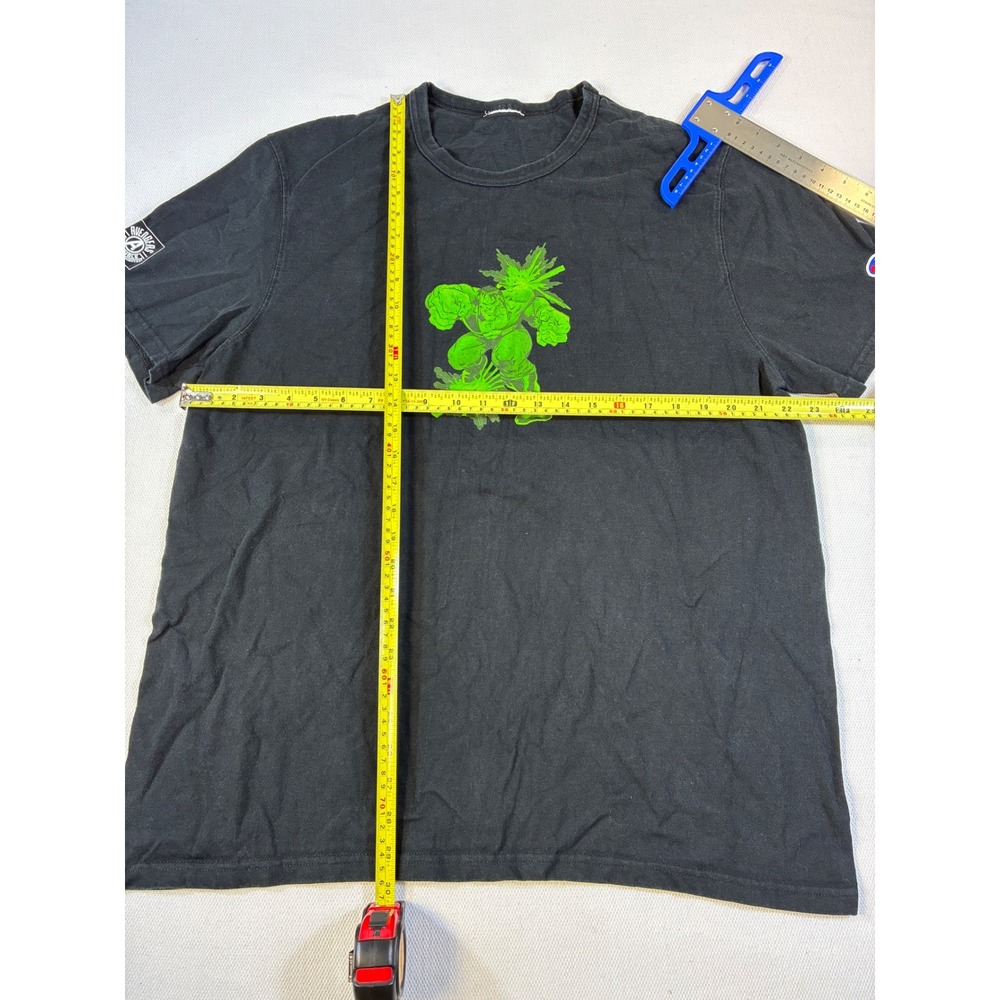 Champion Marvel Avengers Hulk Graphic T-Shirt Mens Black Neon Green Power - Picture 8 of 9